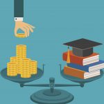 Vector concept of investment in education